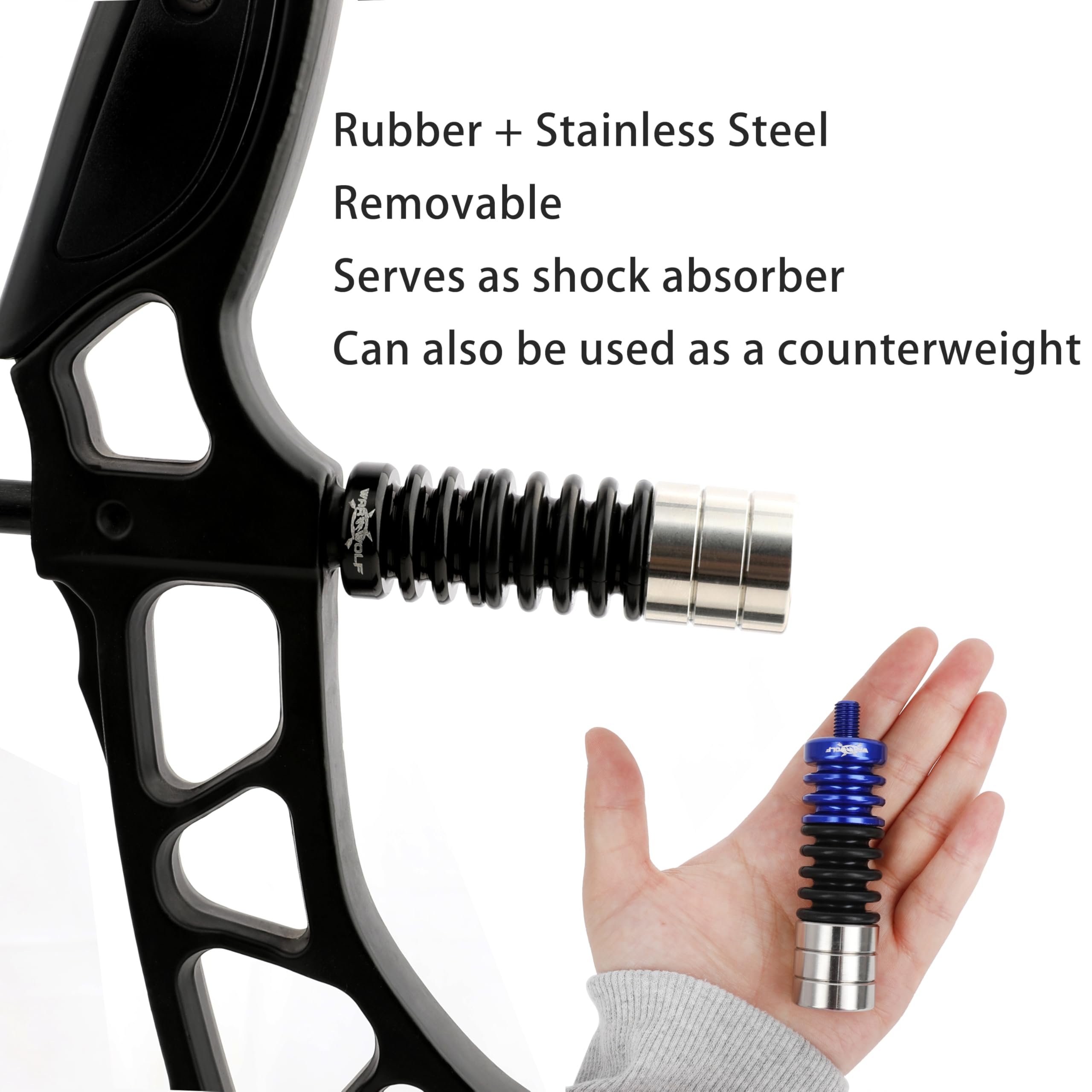arco Stabilizzatore per arco ricurvo Arco composto Bow Riser Dampers Silencers Shock Absorbers Vibration Damper Suit per la caccia Target tiro