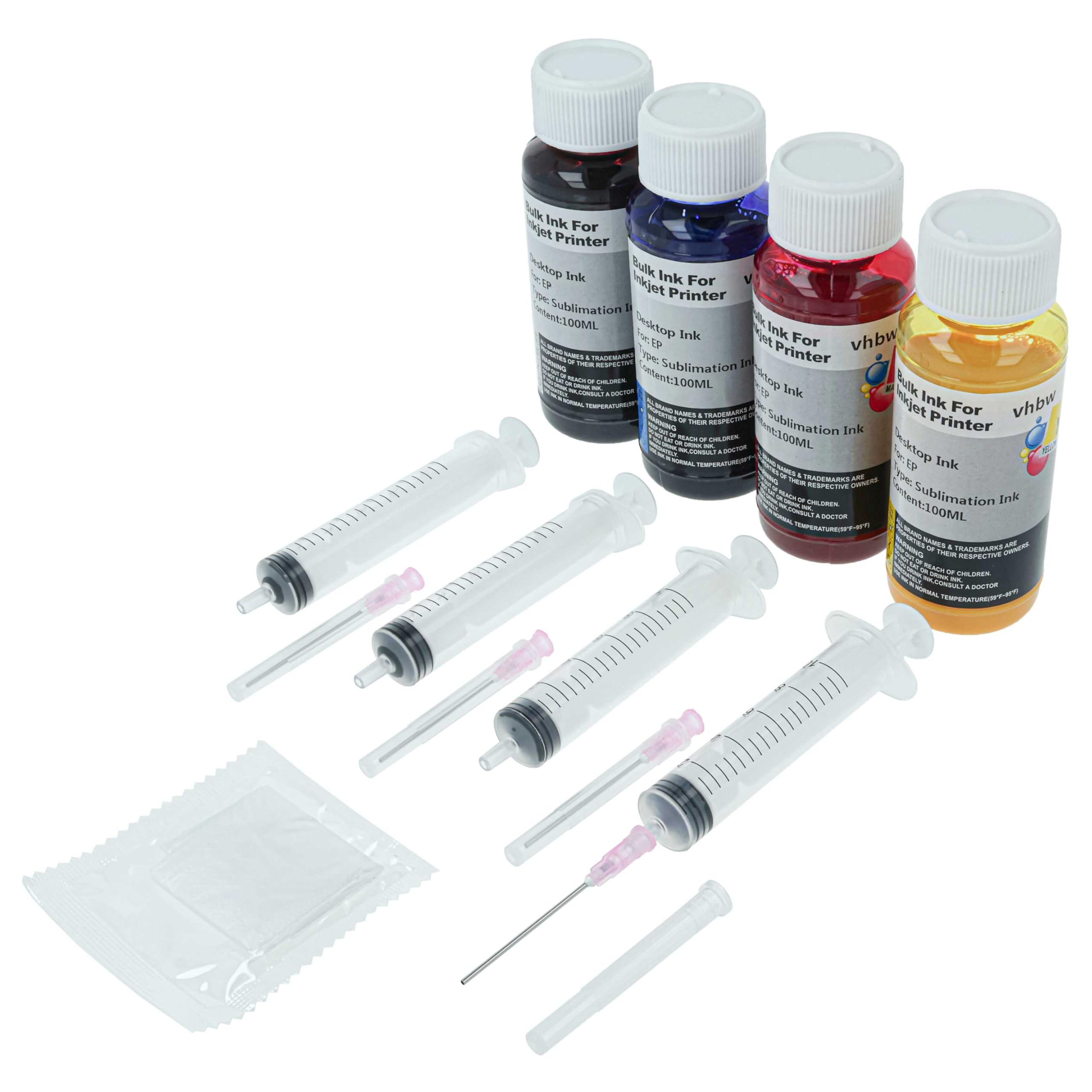 vhbw 4X Encre de Sublimation Compatible avec Ricoh Aficio SG 3110DN imprimante de Sublimation - Kit de Recharge Cyan, Magenta, Jaune, Noir, 100ml