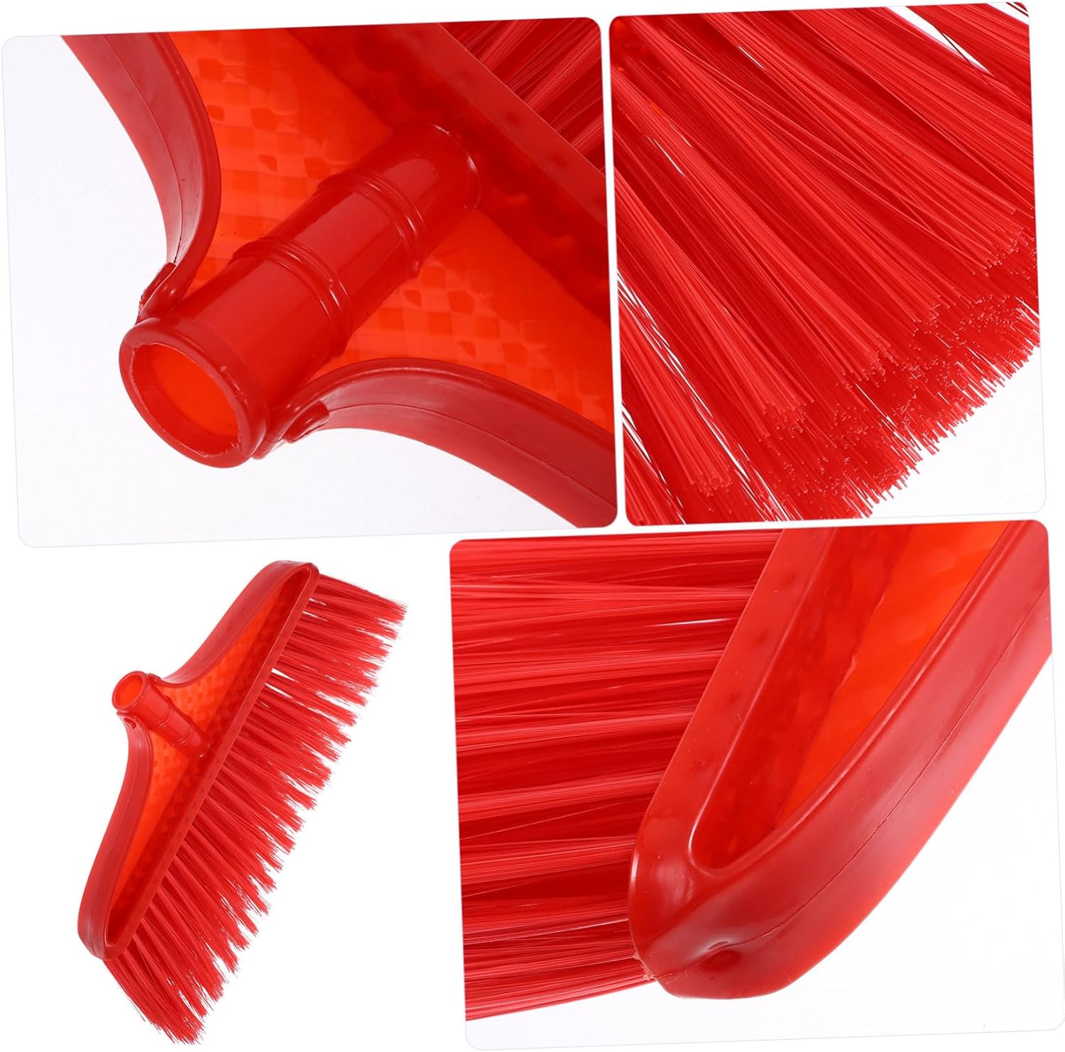Plastic Broom Head Replacement for Kitchen Sweeping, Red