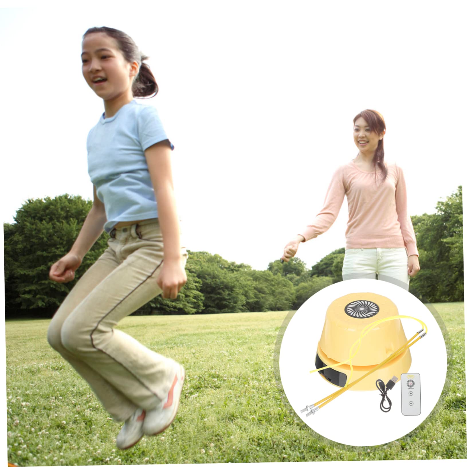 BESPORTBLE Cuerda de Saltar Automática 1 Juego Abs Amarilla para Fitness | Cable USB Incluido, Uso en Exteriores, Formato Portátil para Espacios Reducidos
