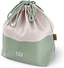 monbento - Lunch Bag MB Pochette L Natural Onyx - Polyester and Cotton Large Lunch Tote - For Work Lunch Packing - Can Contain a Bento Box + a Bottle + a Cutlery Set - Cream & Black
