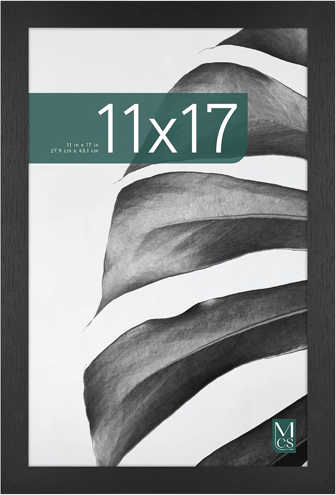 MCS Studio Gallery Movie Poster Frame 24x36 Black Woodgrain, Vertical & Horizontal Wall Hanging Large Picture Frame for Photos, Artwork & Custom Posters (1-Pack)