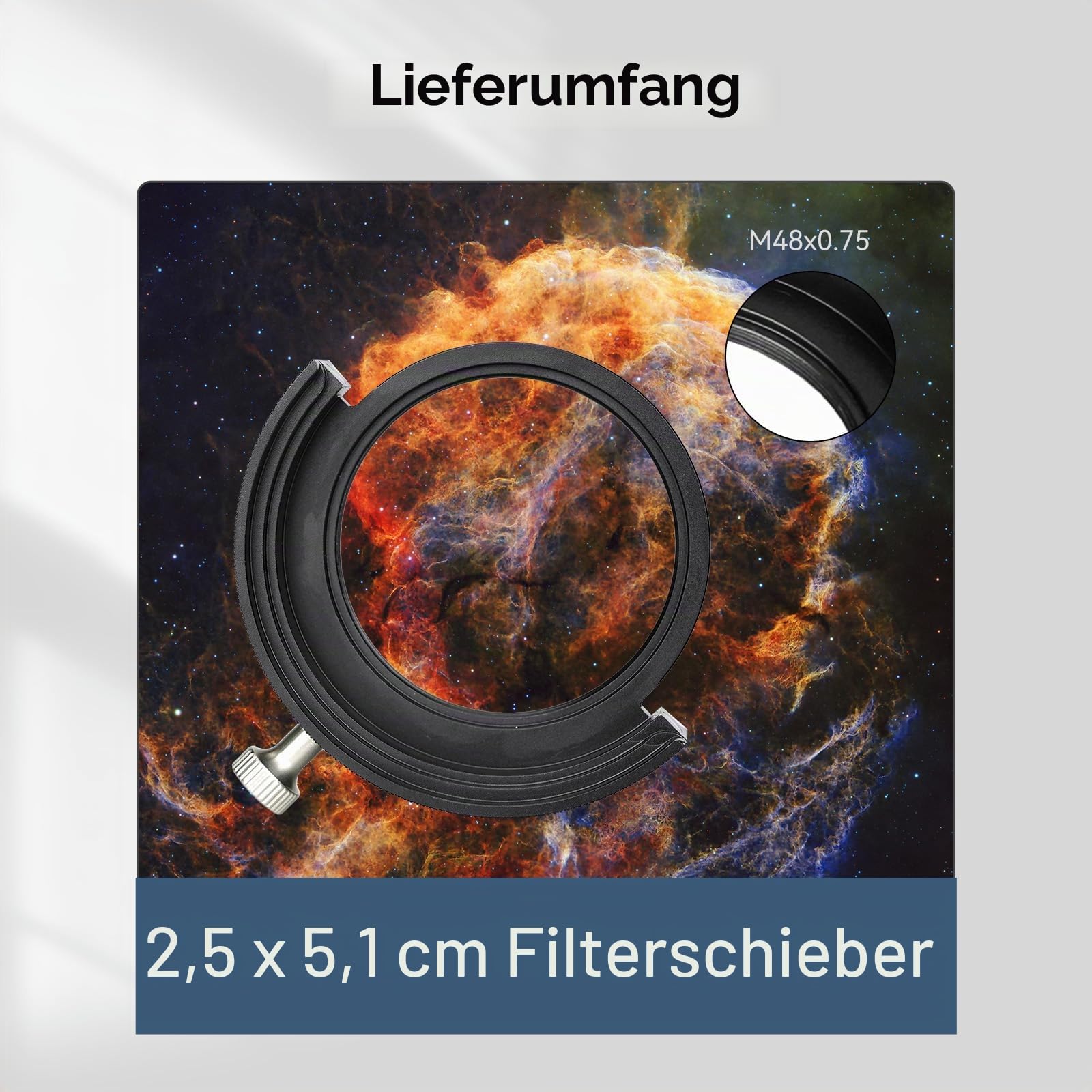 Svbony SV226 2" Filterschubladenhalter für Teleskope, M48x0,75 Gewinde, Antioxidations Teleskopzubehör für den Austausch des Filterschubladenhalters, Anti-Lichtleckage für Deep Sky Astrofotografie