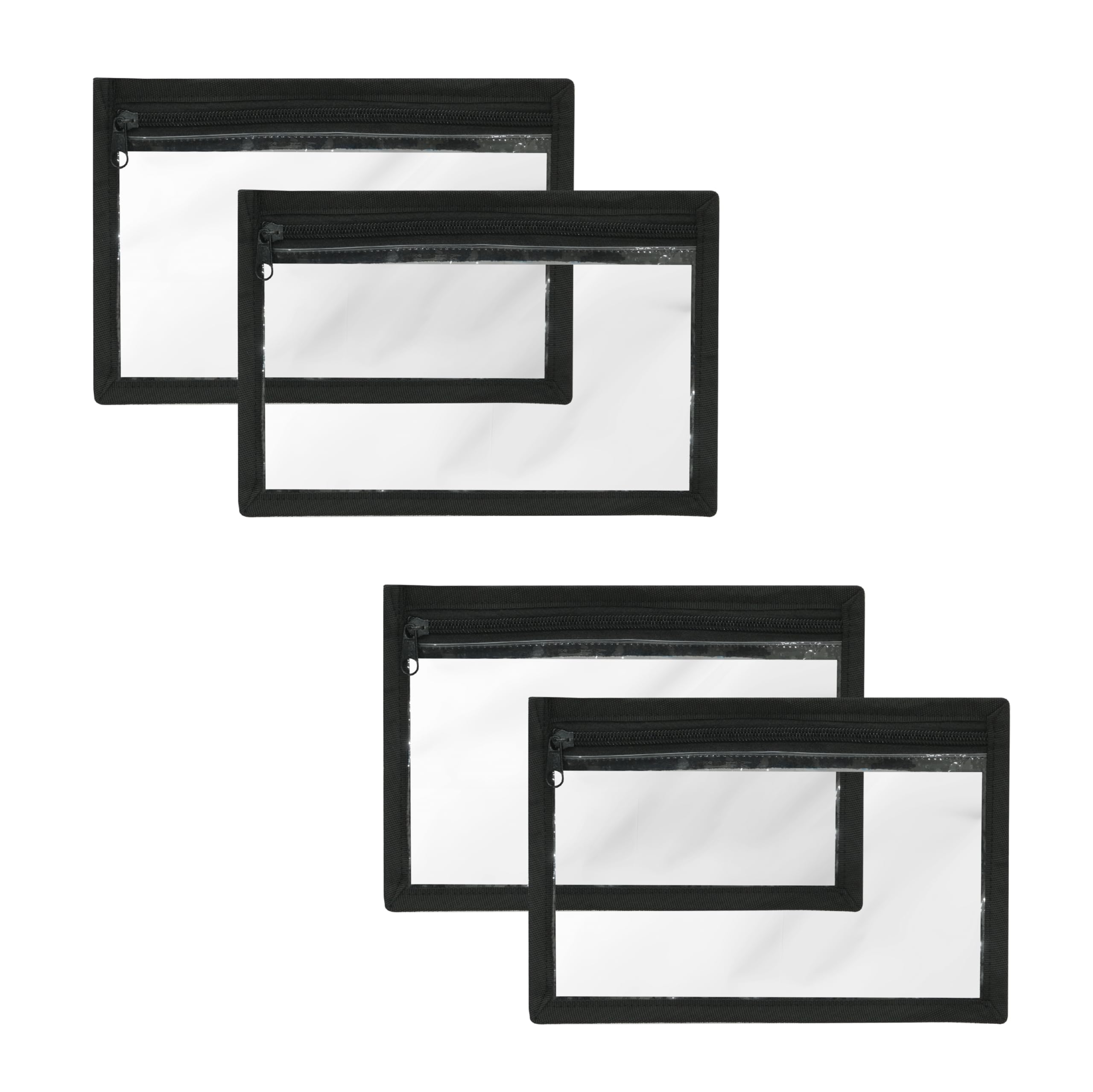 LIFESTICE Transparent Pouches for Travel | Clear Pouches for Makeup | Small Pouches with Zip for Storage | Plastic Pouch with Zipper,Travel Accessories Pouch with Black Border (Pack of 4) (Pack of 4)-image-35