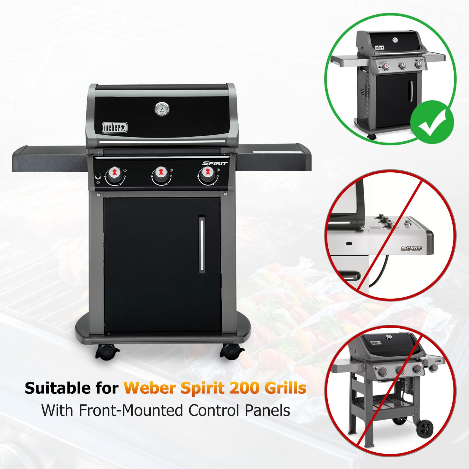 Gardenz 7635 38,9CM Barre flavorizer pour Weber Spirit 200 (avec contrôle Frontal),Pièce de Rechange Barre en Porcelaine émaillée de saveur for Gas Grill pour Weber Spirit E210 S210 E220 S220