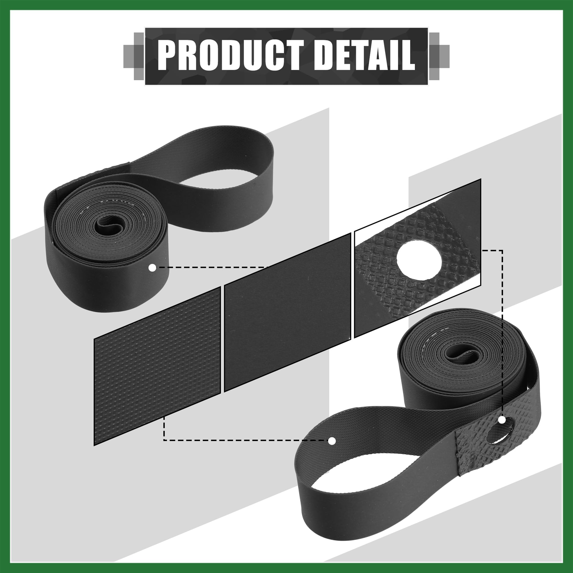 Motoforti 700C Bike Wheel Rim Strip Rim Tape Liner Tube Band PVC Black Pair Long-lasting - Image 4