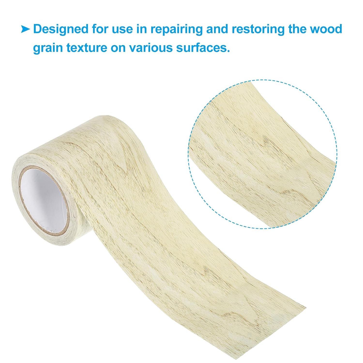 PATIKIL Wood Grain Repair Tape 2.2" X30', Self Adhesive Realistic Textured Repair Tape Patch for Floor Door Table Cabinets Desk, Grey Oak