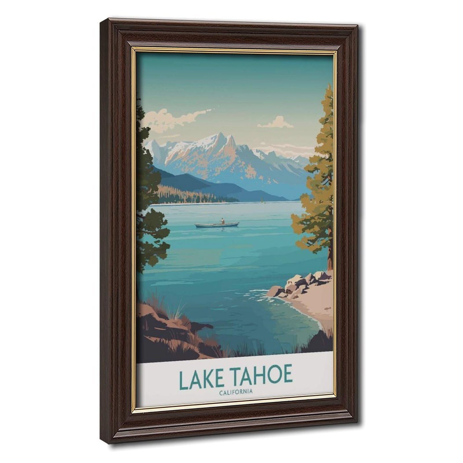 Bareronor Lake Tahoe Canvas Poster for Bedroom Decor Gift