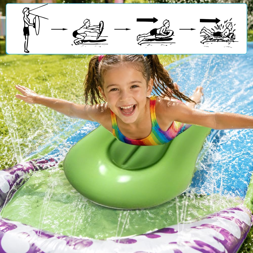 188in x 27in (480 x 70 cm) Toboggan Aquatique, Toboggan pour Pelouse Toboggan à Eau avec 1 Planches gonflables (188in x 27in (480 x 70 cm) Toboggan Aquatique)