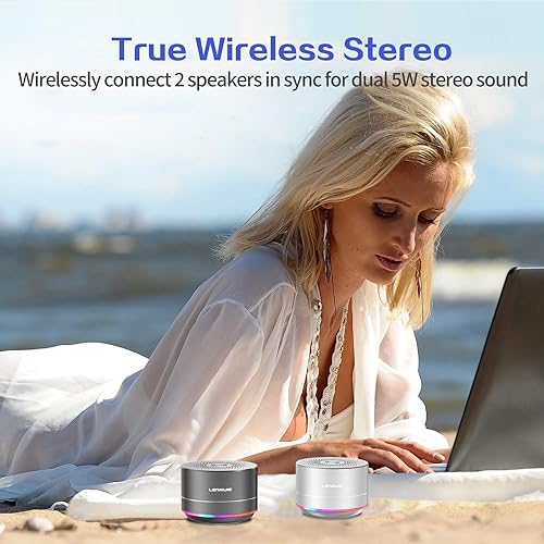 Miniatura 4 de LENRUE Altavoces Bluetooth portátiles (gris espacial)
