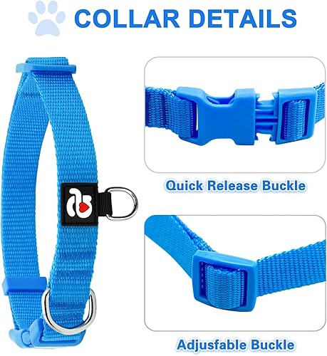 Miniatura 8 de azuza Paquete de 3 collares de otoño para perros, cómodos y ajustables, de nailon, para perros pequeños, S (11-16 pulgadas), amarillo jengibre,