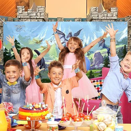 Miniatura 7 de Recuerdos de fiesta de dragón, 48 pulseras de Dragon Slap, pulseras de fiesta temática de dragón para niños, suministros de fiesta de cumpleaños de