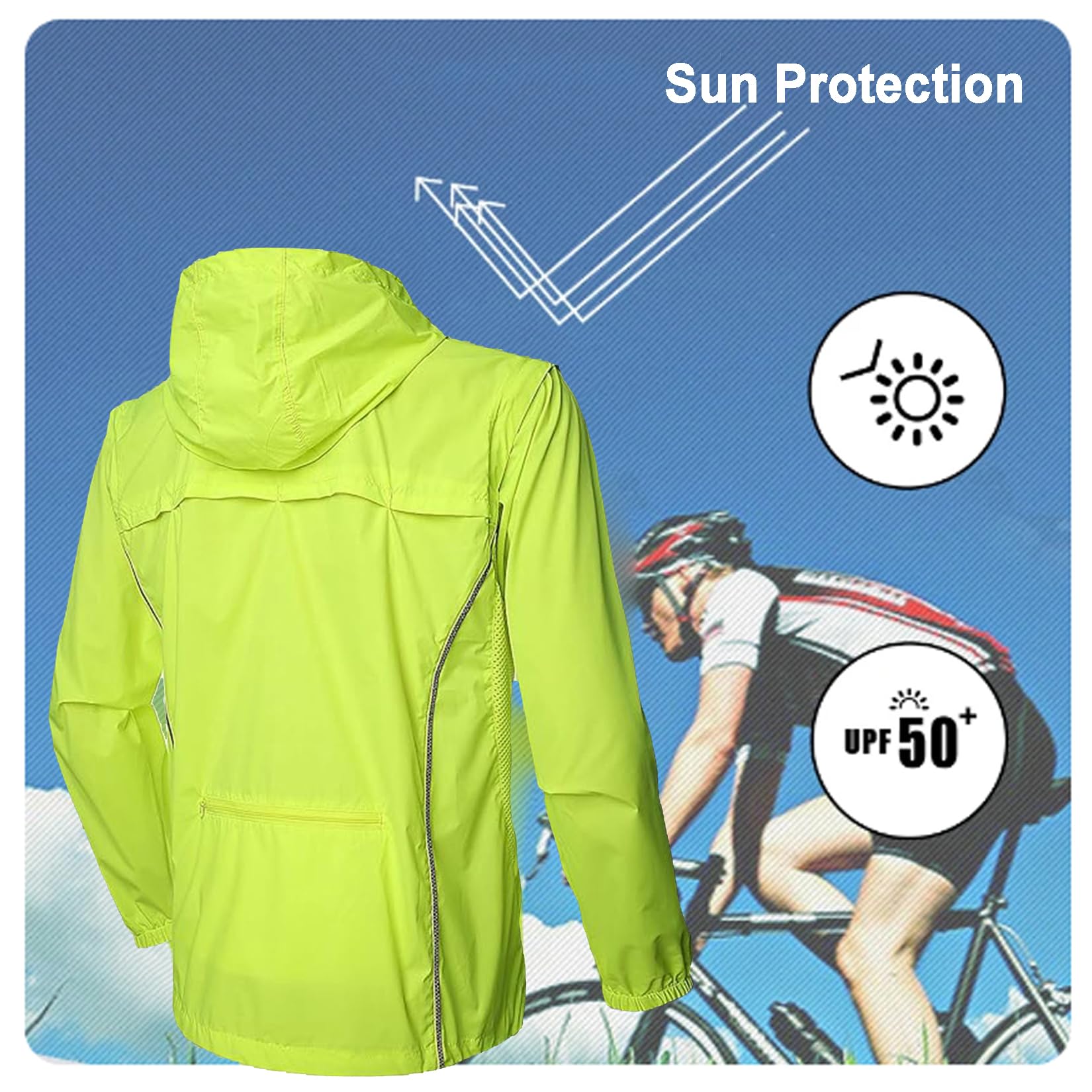 Chaqueta De Ciclismo para Hombre Invierno Térmico Ciclismo Jersey Impermeable A Prueba De Viento Bicicleta Running Tops Alta Visibilidad Chubasquero Softshell Abrigos,Green-3XL