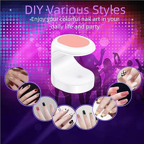 Miniatura 6 de Mini lámpara de uñas, mini lámpara de esmalte de uñas de gel, lámpara de uñas portátil USB de 16 W, secador de esmalte de uñas profesional para