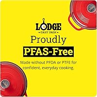 Vista 8 de Lodge Horno Holandés de Hierro Fundido Esmaltado de 6 Cuartos con Tapa – Asas Dobles – Apto para Horno hasta 500°F o en Estufa – Úselo para Marinar
