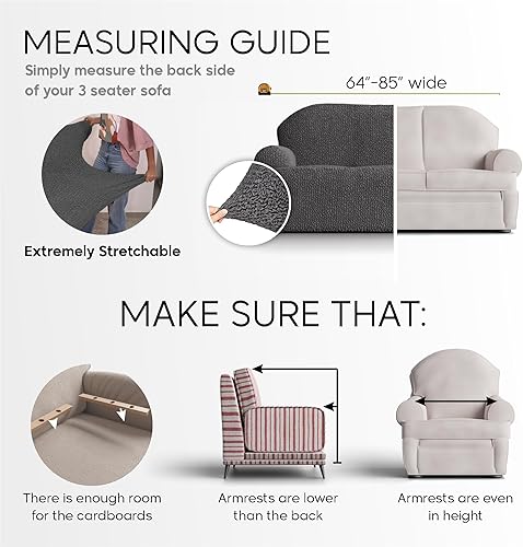 Miniatura 4 de PAULATO BY GA.I.CO. Funda para sillón, sofá, desmontable, para muebles, elástica, de doble vista, colección Microfibra