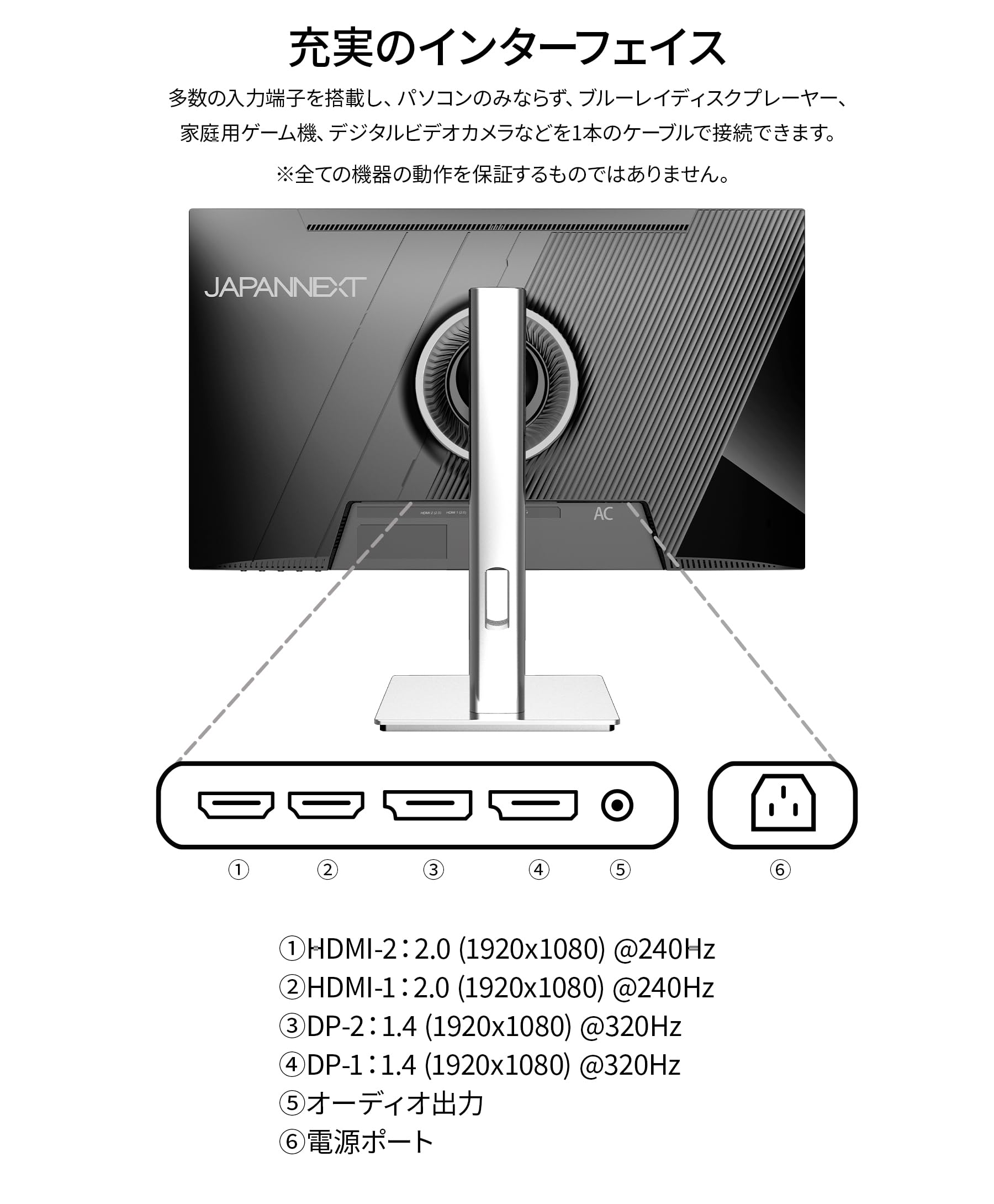 Amazon.co.jp: JAPANNEXT 24.5インチ IPSパネル搭載 320Hz/1ms(MPRT