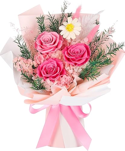 Miniatura 8 de Flores para entrega, regalos para el día de San Valentín para ella, ramos de flores preservadas, regalo de cumpleaños de rosa rosa para mamá,