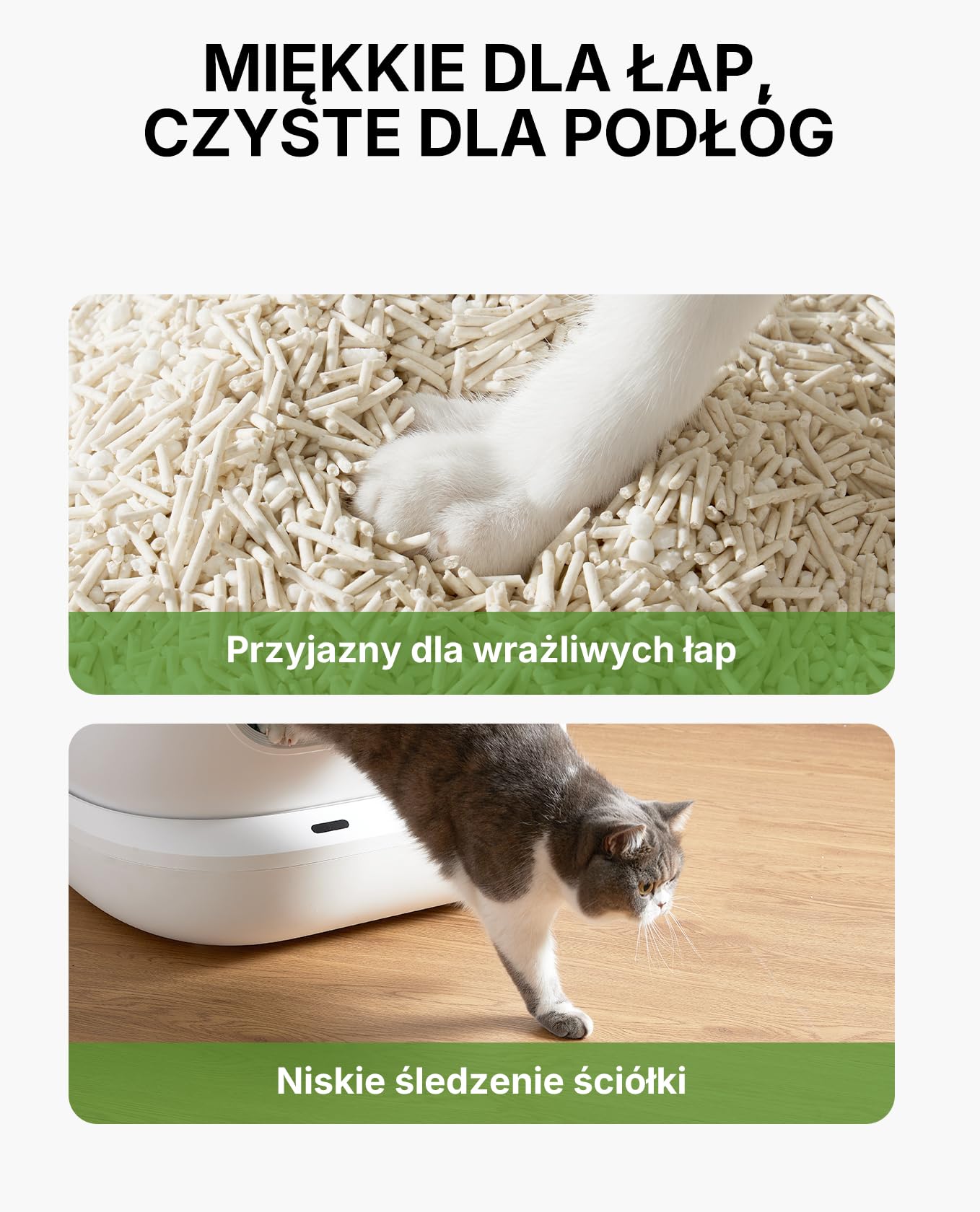 PETKIT Nowy Żwirek dla Kota Tofu, 9.6 kg, Zbrylający Się Żwirek dla Kota, Żwirek dla Kota z Tapioki, 100% Naturalny, Superchłonny, Kontrola Zapachu, Bezpyłowy, do Spłukiwania, 2,4 kg, 4 Worki