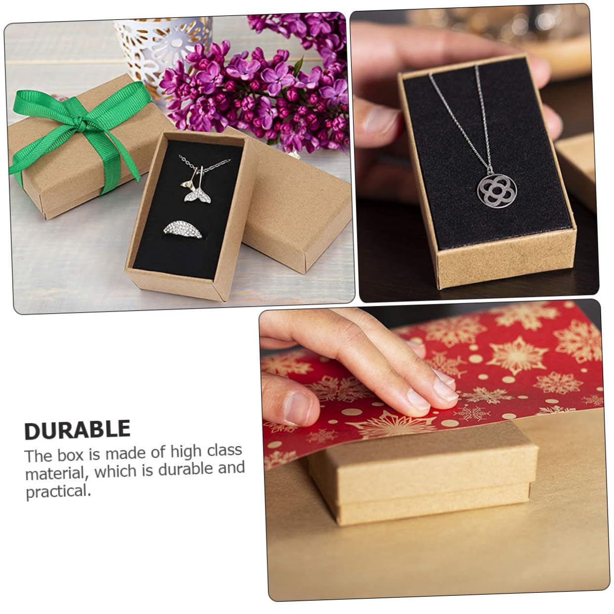 Mipcase 24pièces Boîtes Cadeaux pour Bijoux Papier Kraft Style Rétro Set pour Ranger et Protéger Vos Bijoux