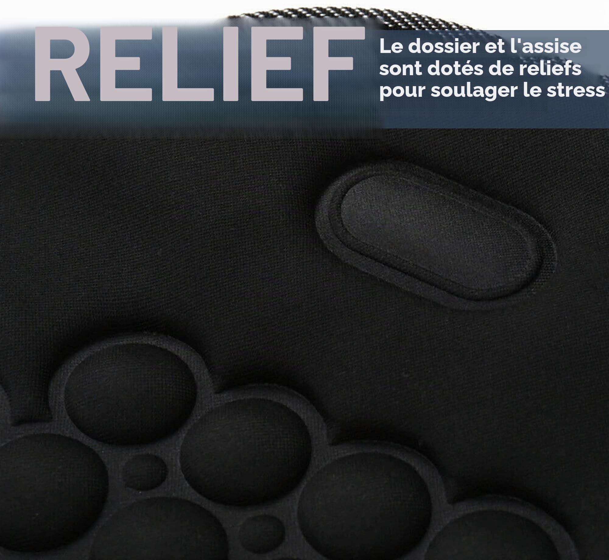 Auto Accessori Lupex Paire de dossiers universels, matériau polyester, ensemble de housses de siège avant, kit de 2 pièces avec 92 balles de massage, pour sièges de voiture, fourgon, autobus, camion