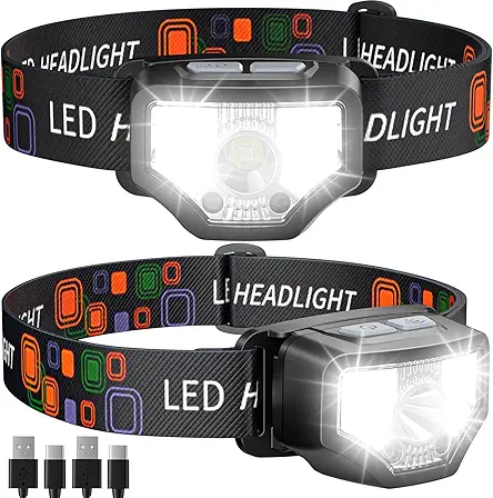 Headlamp Rechargeable 2PCS, 1200 Lumen Super Bright LED...