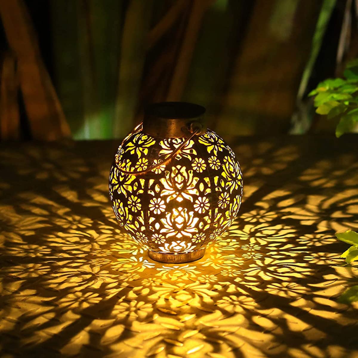 Lanterne Solaire Suspendue Libellule Flamme NUZAMAS - Étanche Jardin Terrasse