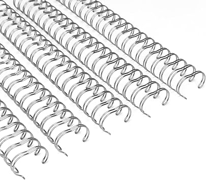 RAYSON 21 Wire Binding Spines 21 Loop, 7/8 Inch Silver, 220 Sheet, 50 Pack