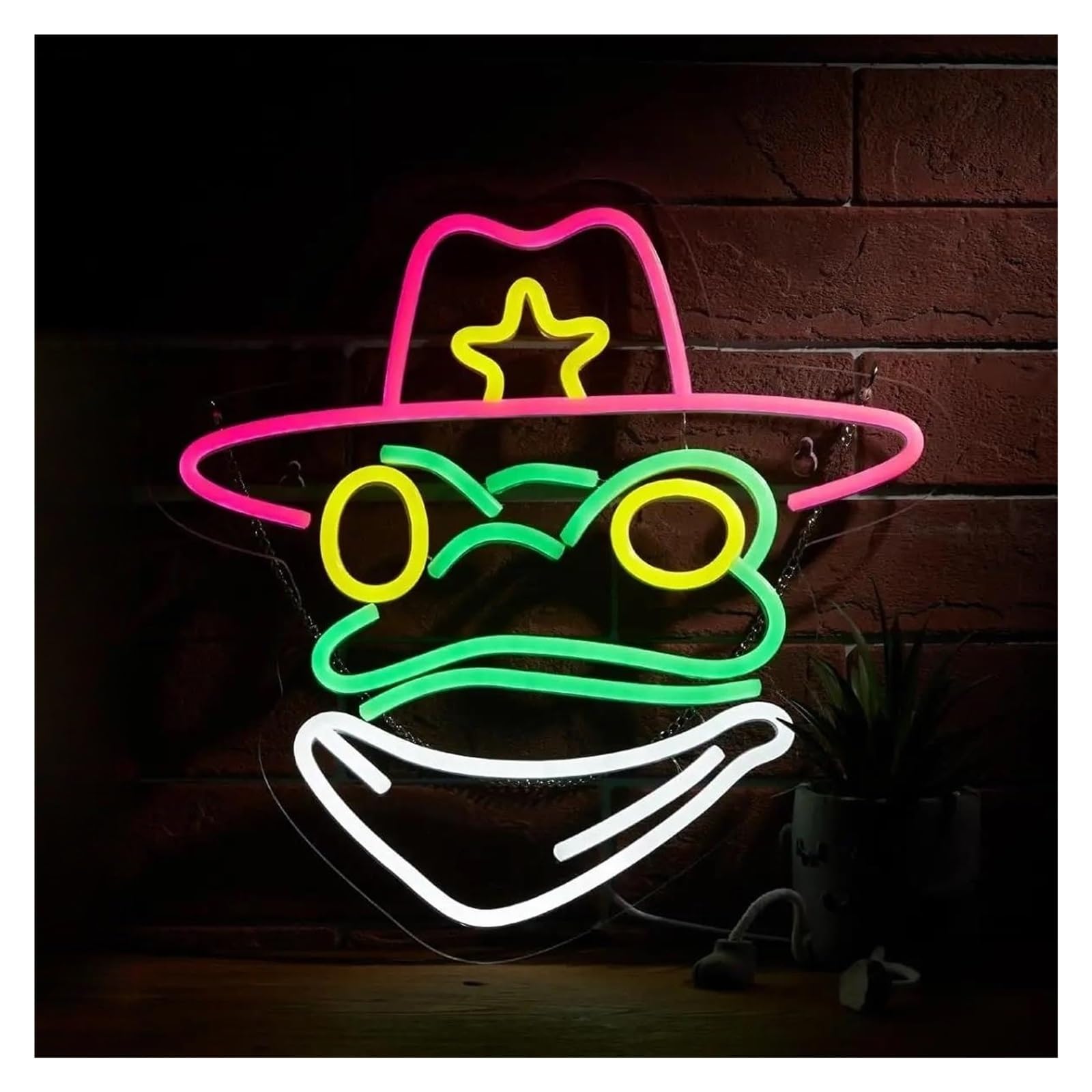 Lemst One Color Signs Lamp Frog Neon Sign Light Dimmable Usb Powered For Bedroom Game Room Home Bar Man Cave Store Club Wall Decor 35.56Cmx35.56cm
