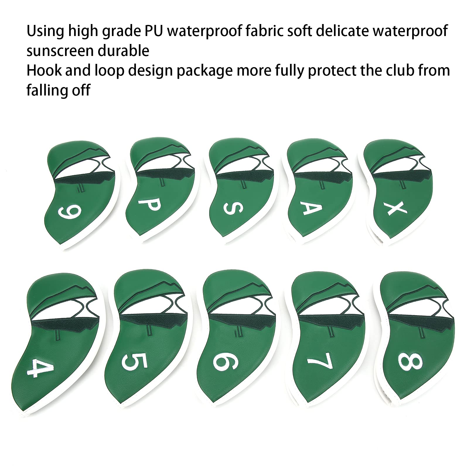 10 Unidades de Fundas para Cabezas de Palos de Golf, Juego de Fundas Impermeables y a Prueba de Polvo con Interior de Felpa numerado, Protector de Palos de Golf de Tela PU Gruesa
