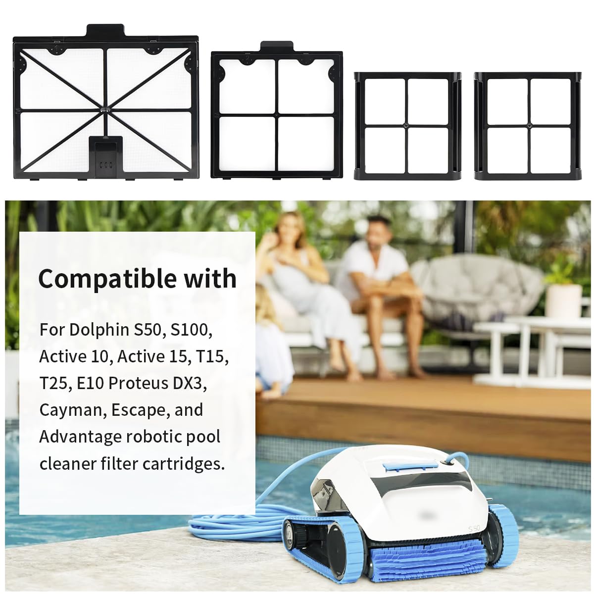 Lot De 4 Panneaux Filtrants Ultra-Fins Dolphin 9991467-R4 - Compatible S200, Proteus DX4