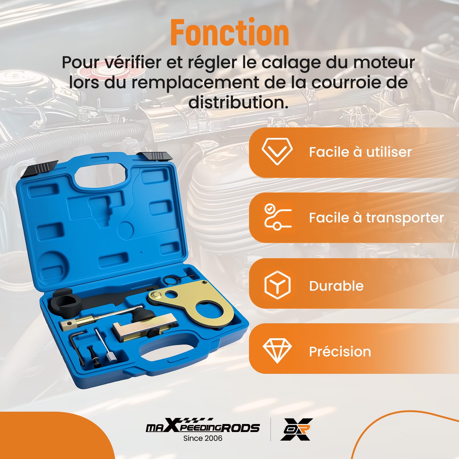 maXpeedingrods Outils Calage Kit Calage Moteur pour Nissan Primaster Qashqai pour Renault Megane 2.0 DCI M9R 670 780 782 830, pour Opel MOT 1770 EN-48334 EN-48330 Outils de courroie de distribution