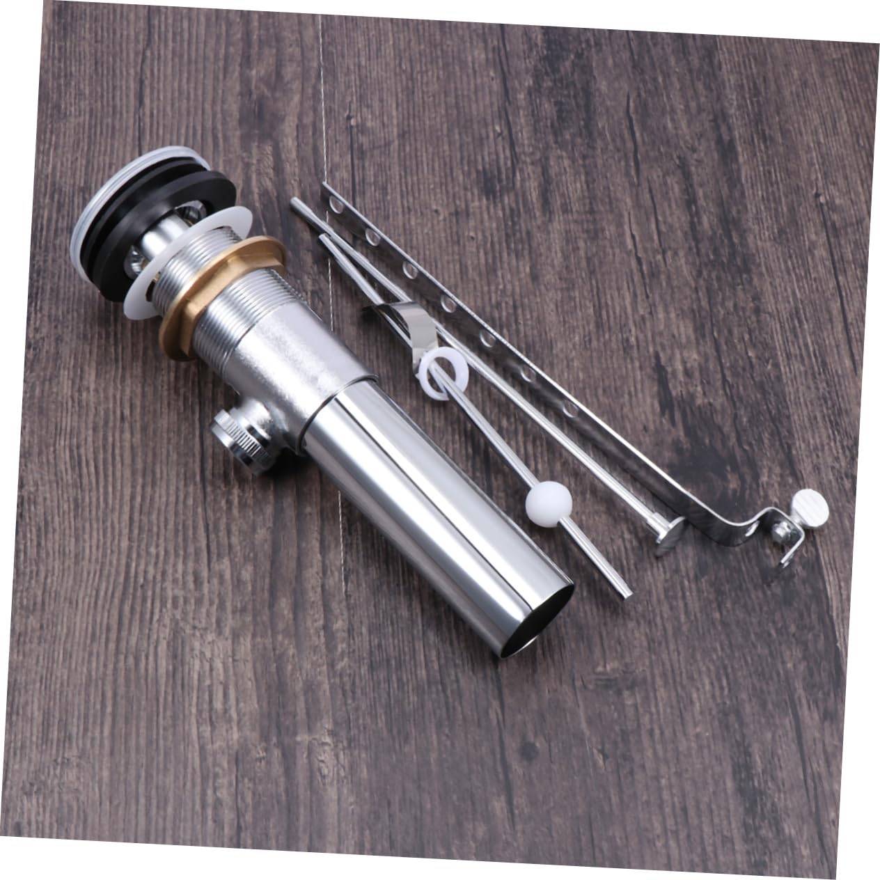 SHINEOFI Scarico Monte Per Lavabo Scarico Di Troppo Pieno Tappo Per Lavabo Nucleo in Rame Con Asta Di Sollevamento Adatto Per Lavabi Con Troppopieno