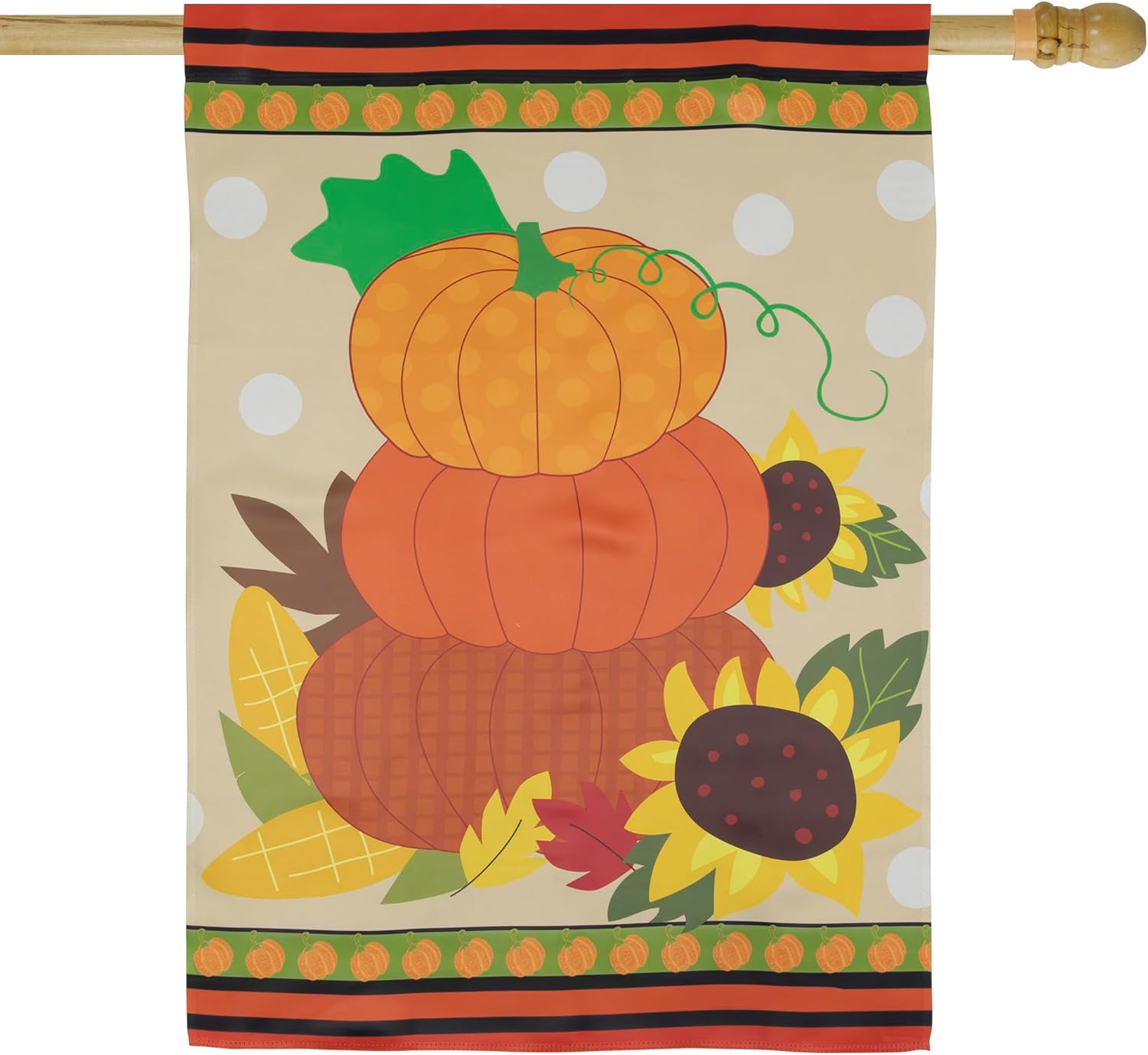 Pumpkins and Sunflowers Autumn Harvest House Flag 28" x 40"