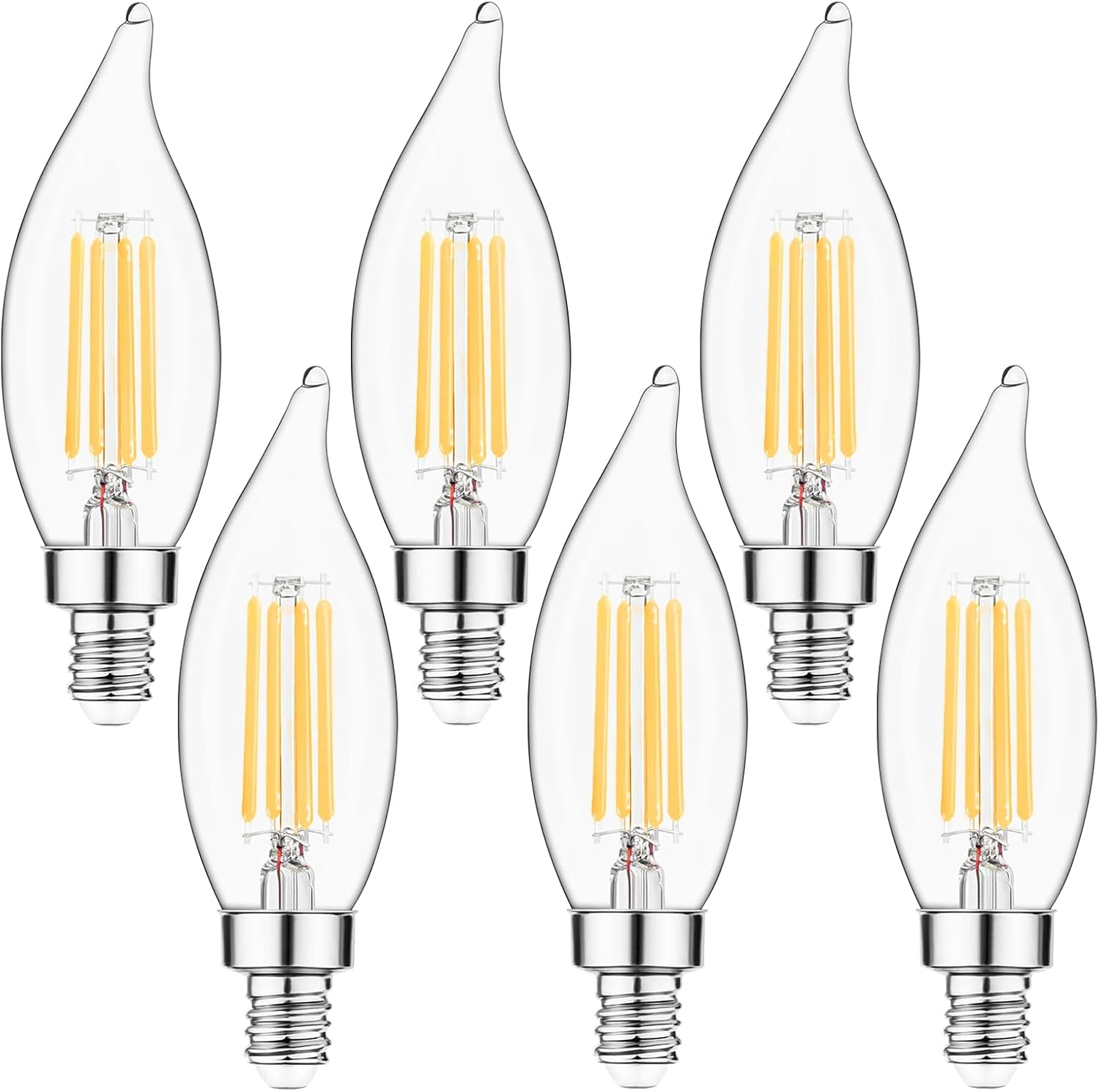 Sengled E12 Candelabra LED Bulbs Dimmable, 60W Equivalent CA10 Chandelier Light Bulbs, 2700K Soft White Candle Bulbs for Chandeliers, Ceiling Fan, Pendant Light, 6 Pack