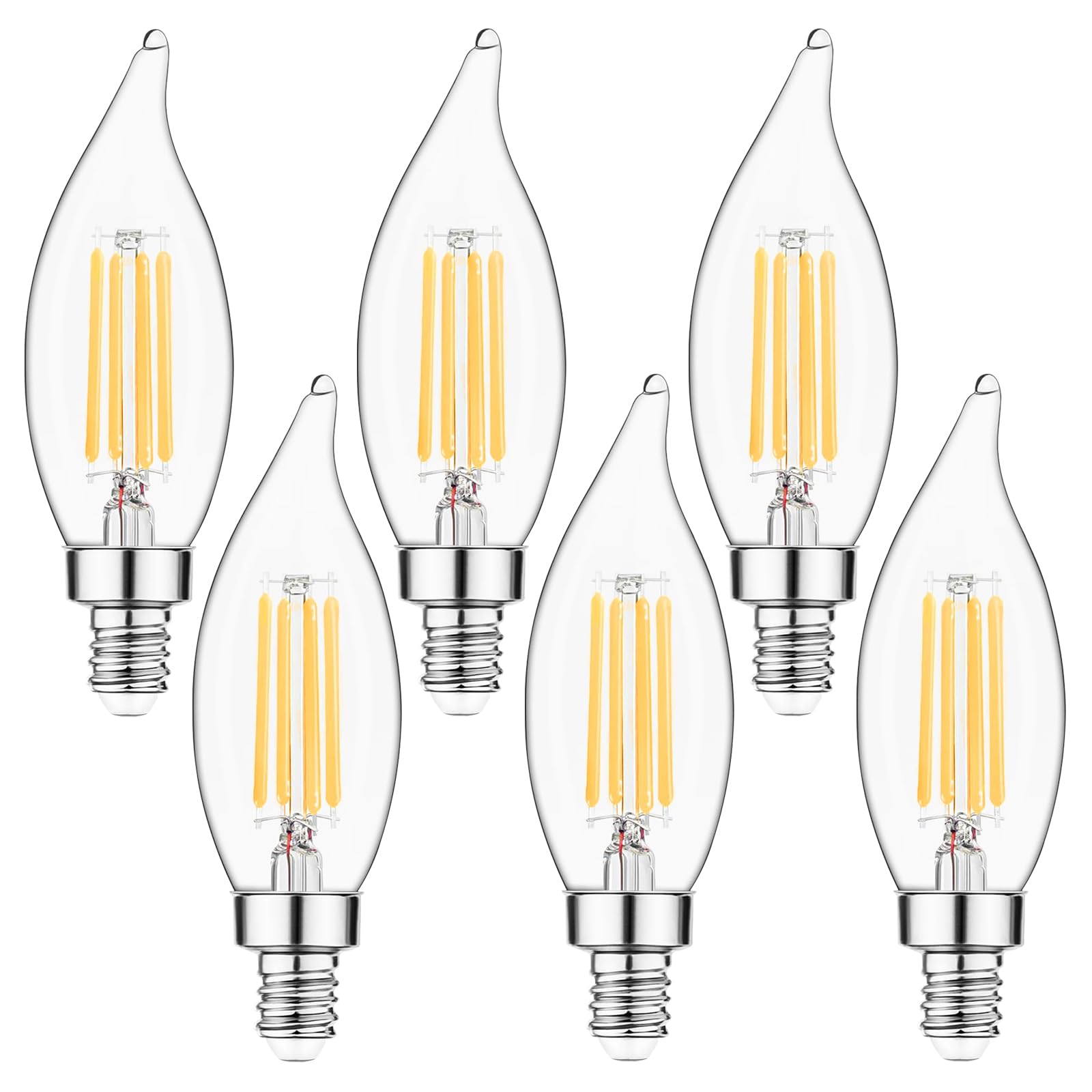 Sengled E12 Candlestick LED Bulbs Dimmable, 60W Equivalent CA10 Chandelier Bulbs, 2700K Soft White Candle Bulbs for Chandeliers, Ceiling Fan, Pendant Light, Pack of 6-image-33