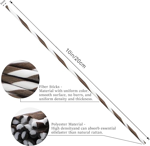 Miniatura 34 de VFULIE 100 varillas difusoras de junco, varillas de madera de ratán natural de 10 pulgadas, aceite esencial, difusor de aroma, repuesto