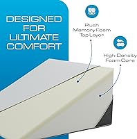 Vista 3 de Almohada de cuña para cama extra ancha o extra grande (31 pulgadas x 33 pulgadas); parte superior de espuma viscoelástica y cubierta de jacquard