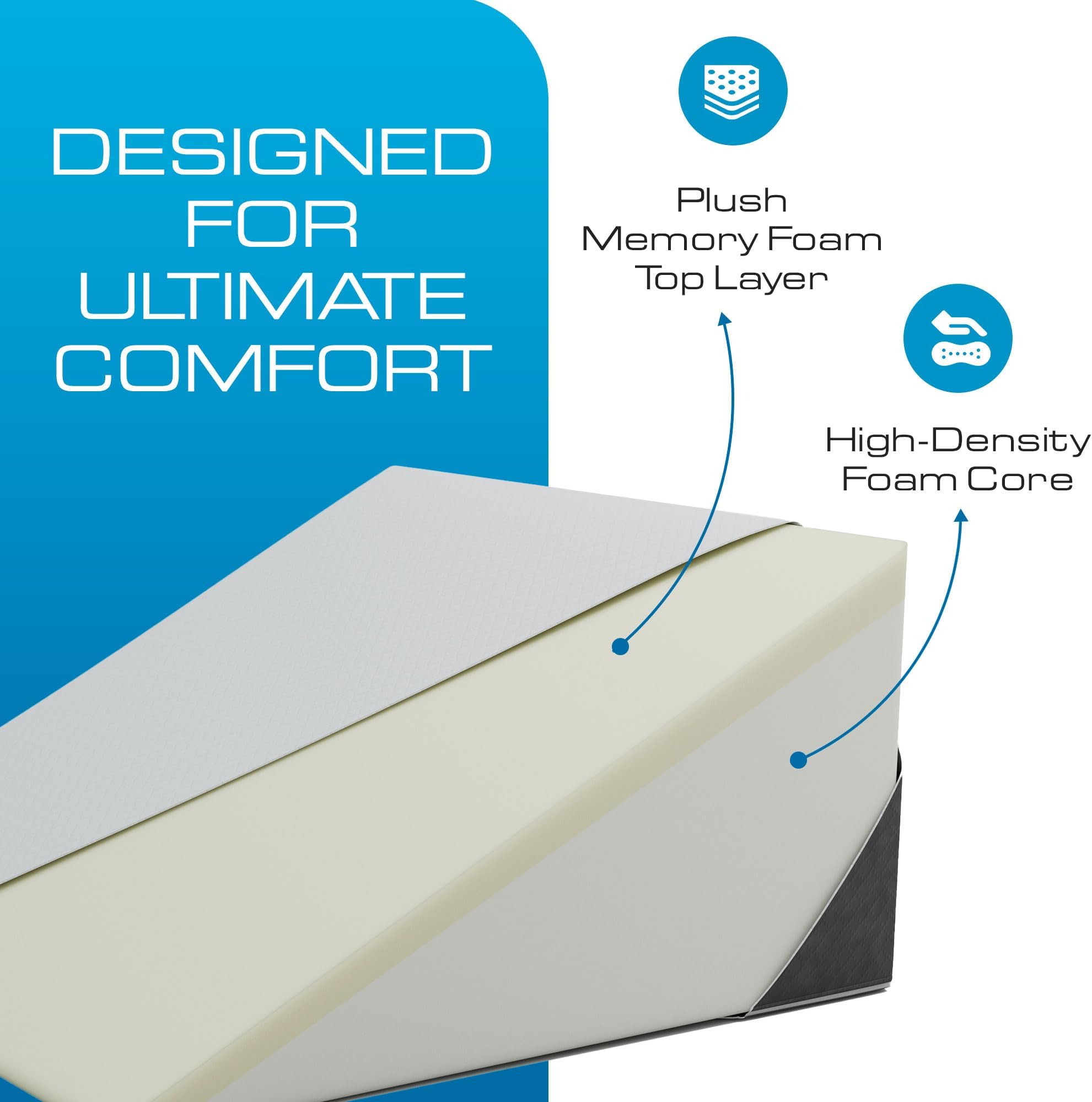 K√∂lbs Chic Jacquard Bed Wedge Pillow with Memory Foam Top(Extra Large 12 Height, 31 x 33 x 12)