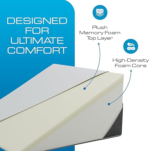 Miniatura 5 de Almohada de cuña para cama extra ancha o extra grande (31 pulgadas x 33 pulgadas) parte superior de espuma viscoelástica y cubierta de jacquard