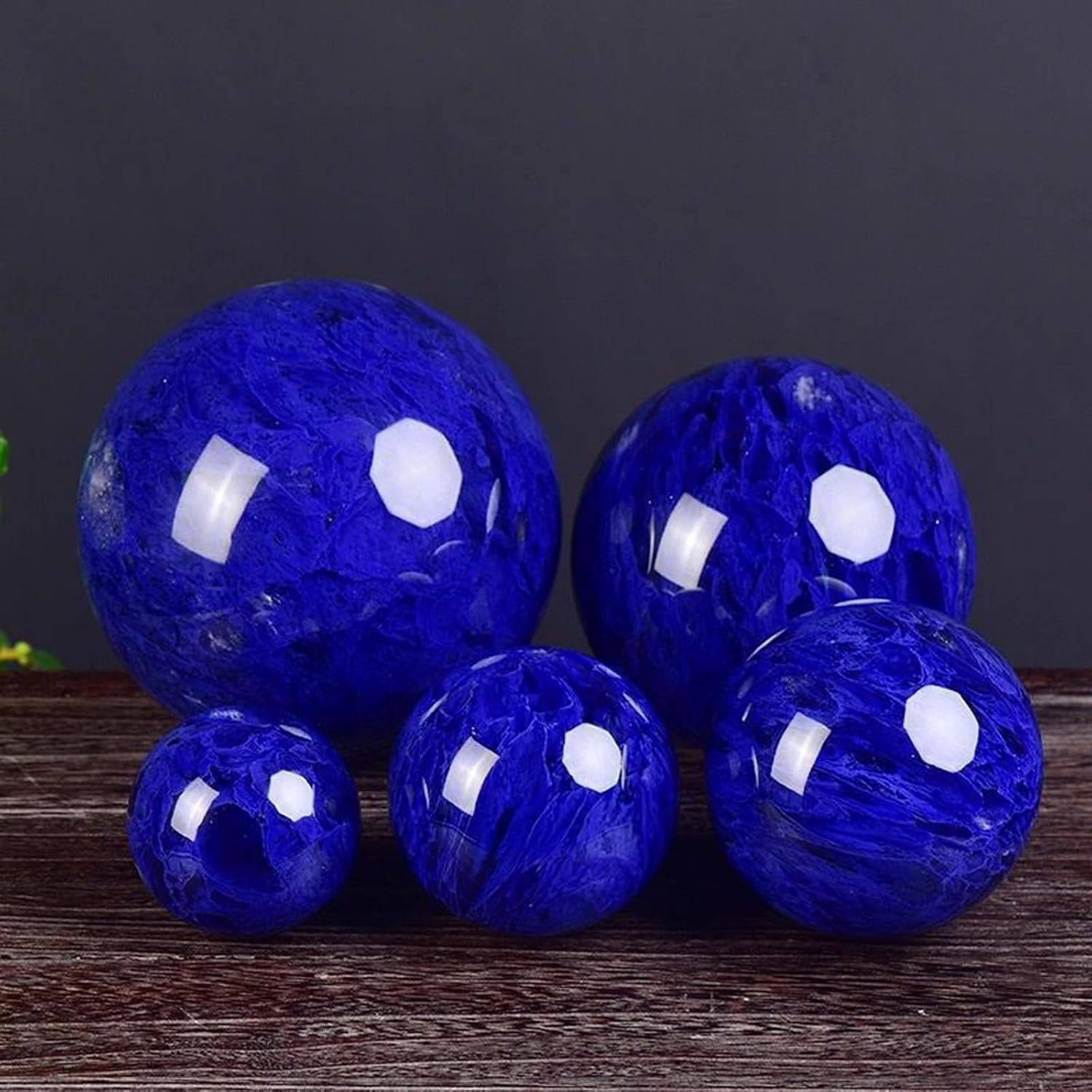 Blue Smelting Crystal Ball Quartz Sphere, Stone Ball Sphere Sculpture Figurine,Feng Shui Crystal for Home Decoration Photography,5cm/1.96in