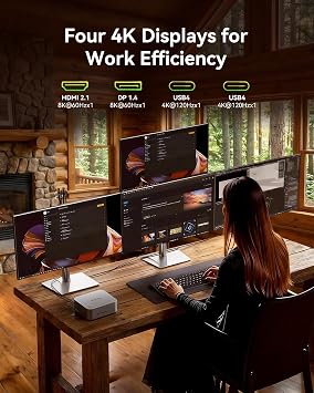 AOOSTAR Mini Desktop PC AMD Ryzen Pro 7 6850H MINI PC| 24GB LPDDR5 6400Mhz RAM Without SSD | Dual 2.5G LAN | Four-Screen Display (HD/DP/USB4*2) | 3*m.2 Slots| BT 5.2 | Mini Gaming PC