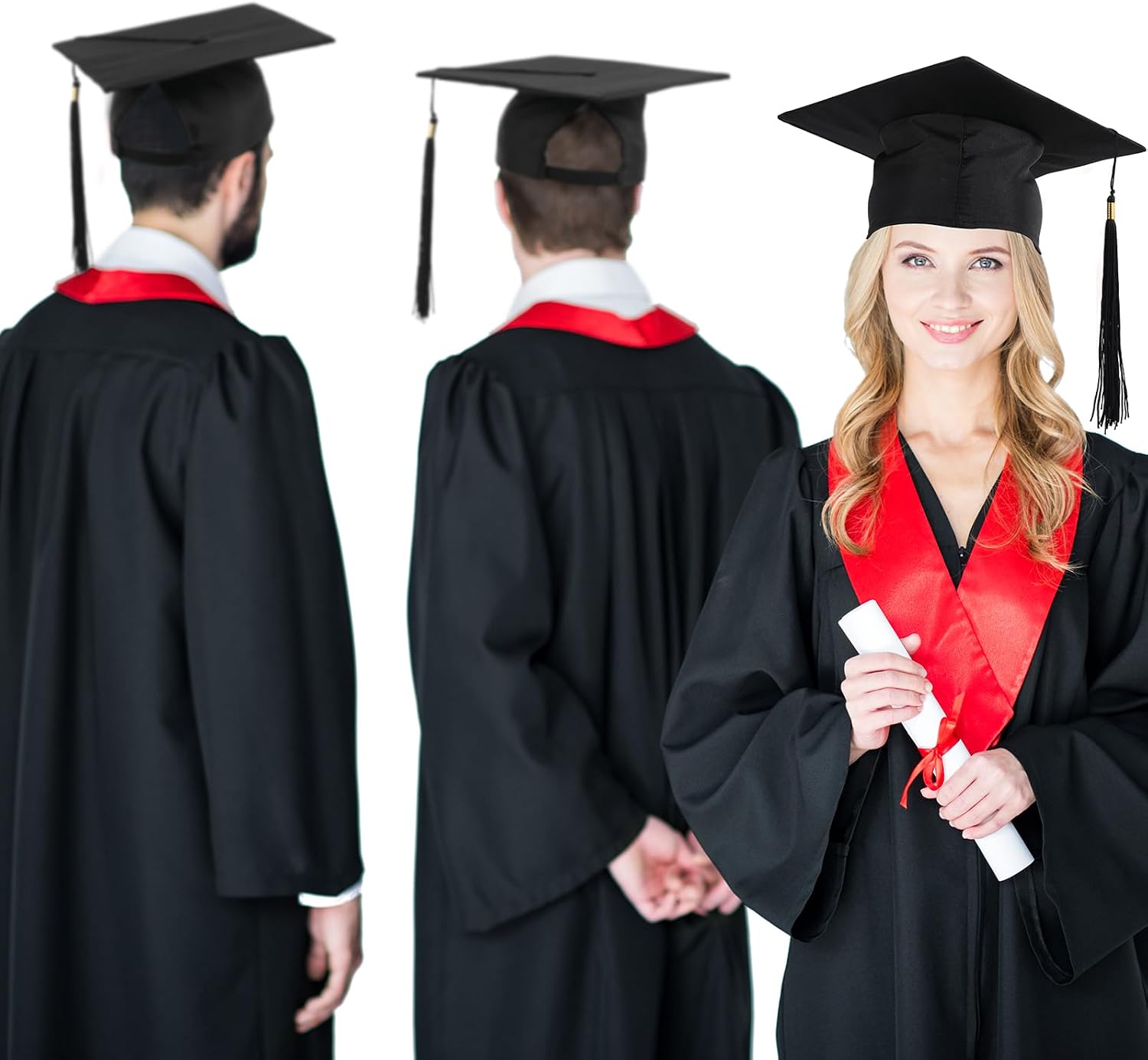 Panitay 30/60 Pcs Graduation Cap Bulk Adult Graduation Hat with Tassel Men Women Hat for School Ceremony Costume Accessory