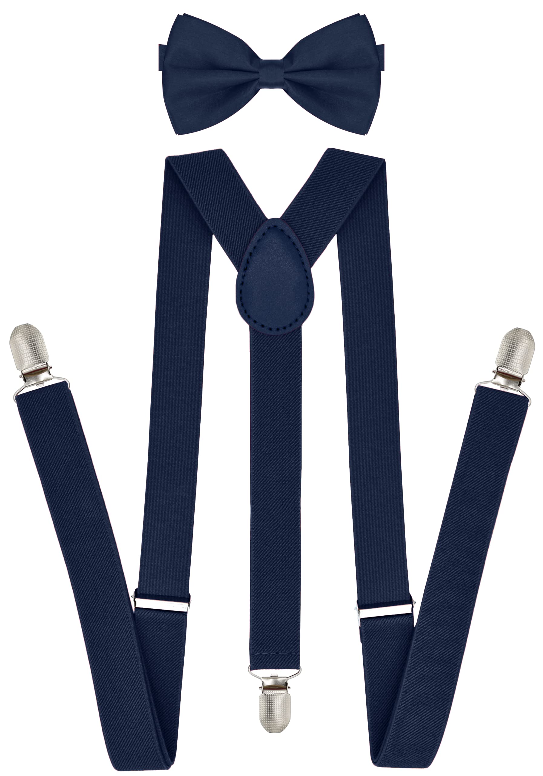 TrileceSuspenders for Men - Adjustable Size Elastic 1 inch Wide Y Shape Brace with Strong Clips - Wedding Suit Accessories