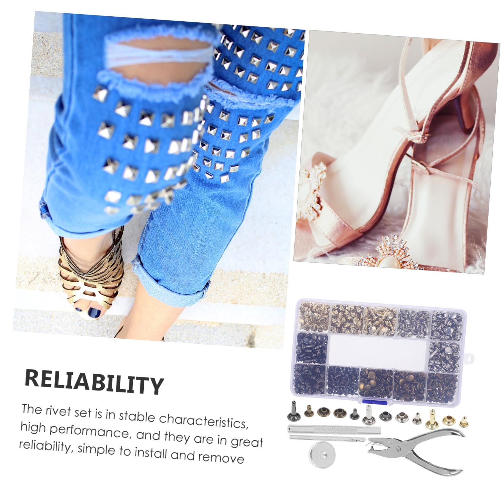 SEWACC 480sätze Dekorative Nieten Für Kleidung Und Taschen Diy Handgemachte Nieten Und Spikes Leder-punk-accessoires Für Schuhe Und Gürtel Nützlich Für Lederhandwerk