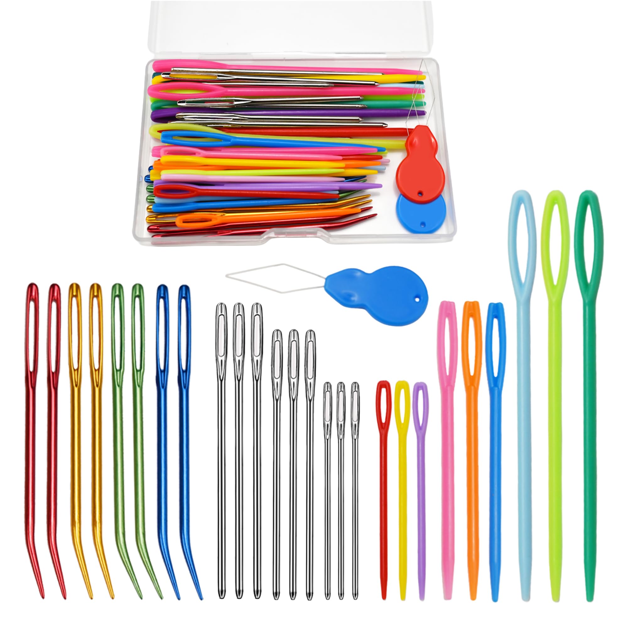 DeliaVo 49 Pcs Yarn Needles Set, Assorted Crocheting & Darning Tapestry Needles for Yarn, Crochet Kit for Knitting Sewing Weaving-image-14