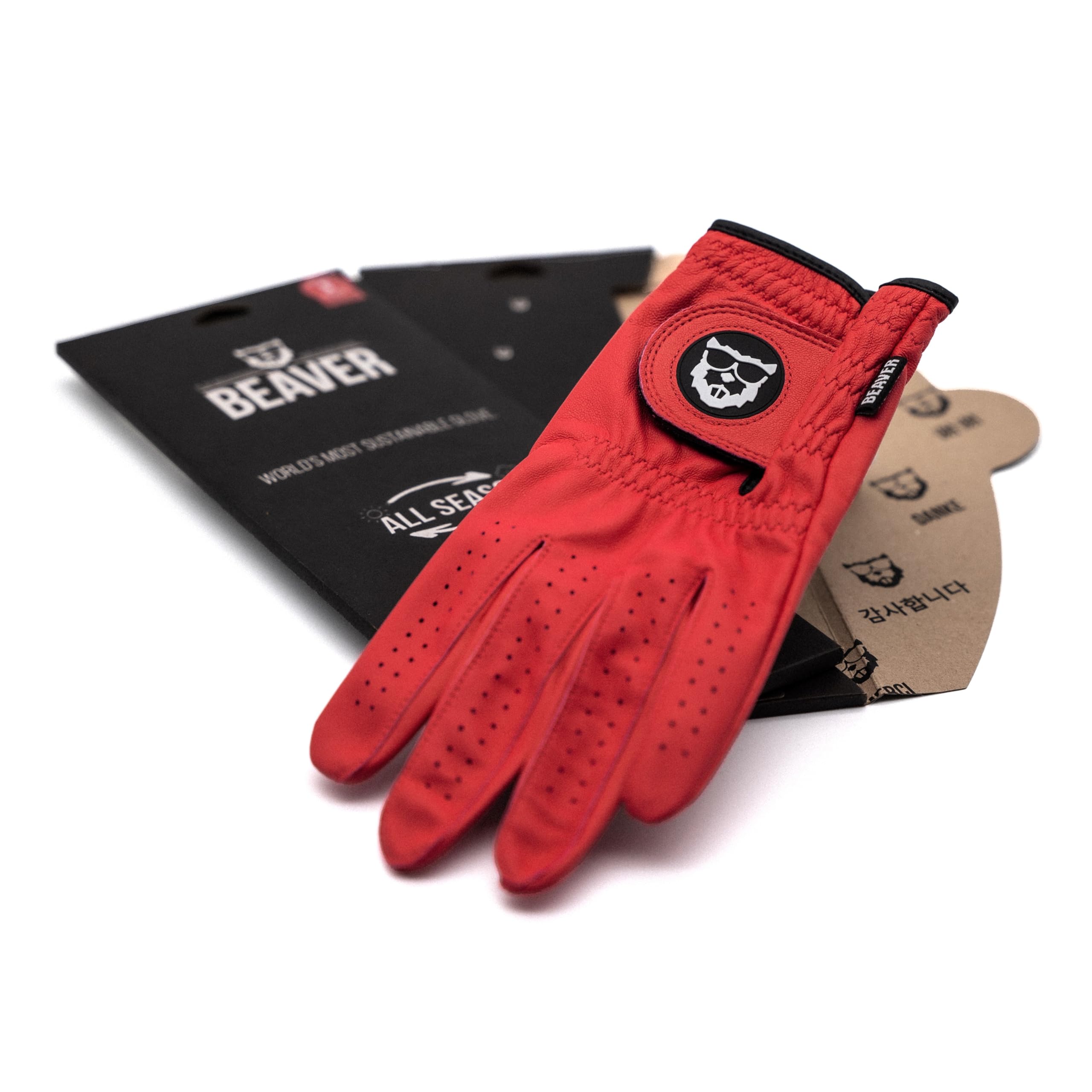 BEAVER GOLF Golf glove 'Sunset Red' ALL SEASON Ultra, Men, Left (right-handed), M
