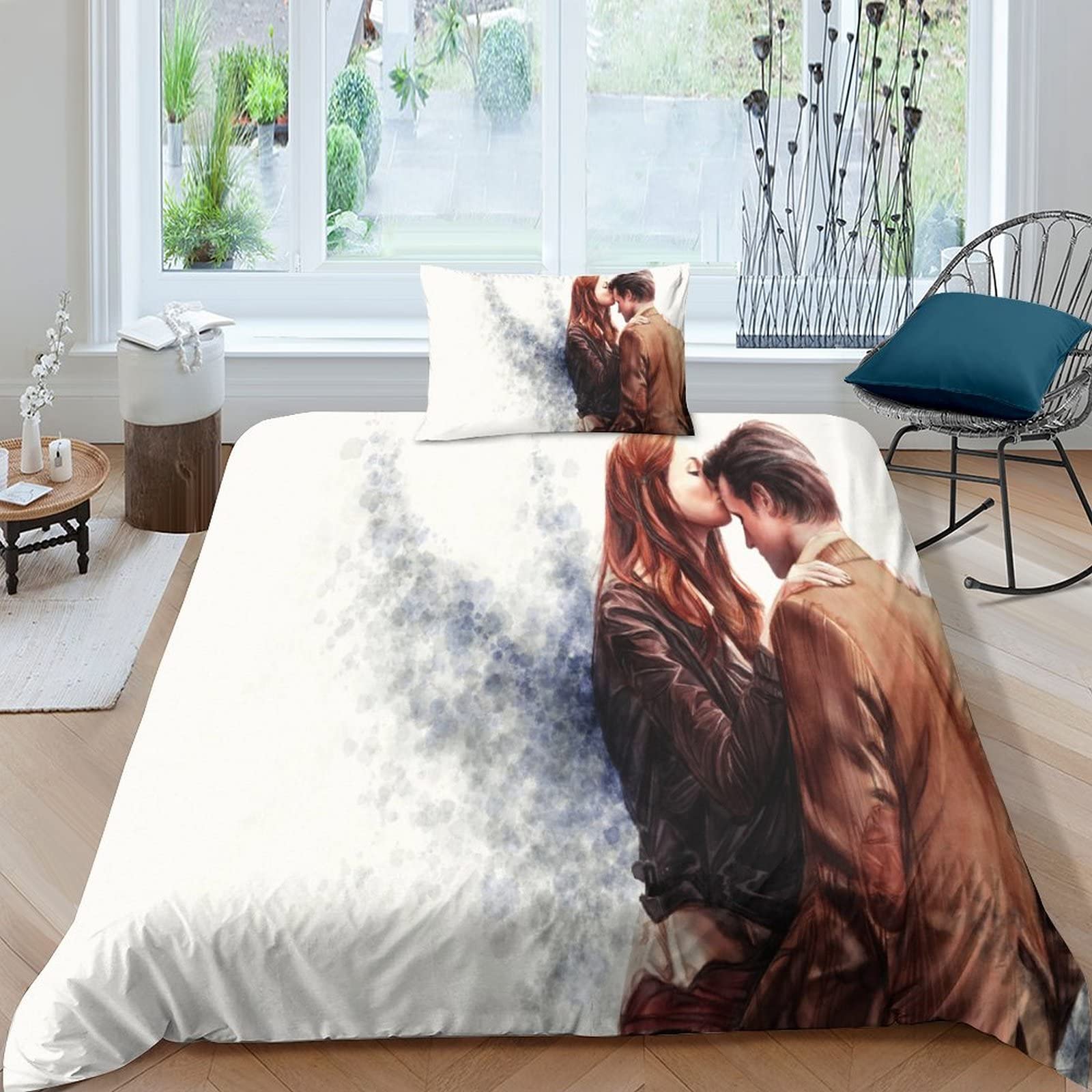 SEDOXX Doctor Who Duvet Set Bedding Quilt Cover Couple The Doctor Super Soft Easy Care Single（135x200cm）, 2 Piece Set 1 Piece Quilt Cover + Matching Pillowcase