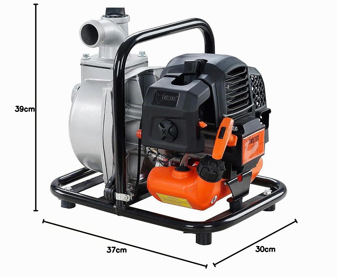 FUXTEC pompa d'acqua a benzina FX-WP152 con 15.000 l di portata e max. prevalenza 35 m pompa da giardino