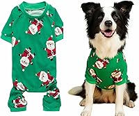 Vista 7 de Lanyar pijama de Navidad para mascotas para perro, para festividades, 100 % algodón, de Papa Noel, del reno Rudolph